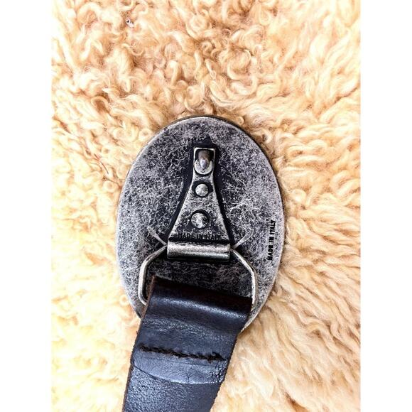 Lee Cowboy Brown Leather Belt With Oval Metal Buckle Made In Italy - Picture 6 of 16